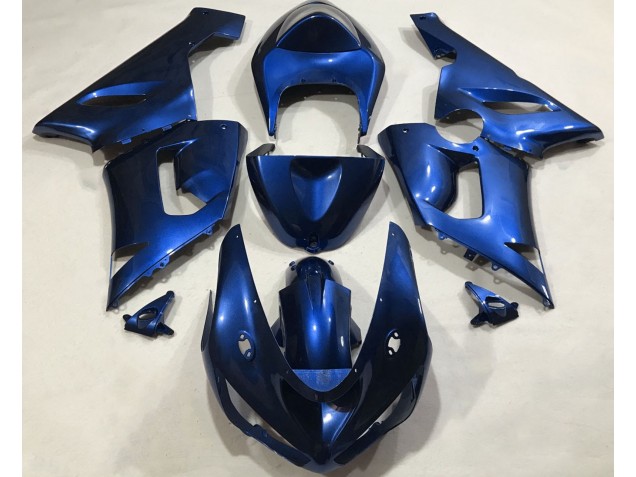 Aftermarket 2005-2006 Metallic Blue Kawasaki ZX6R Motorcycle Fairings