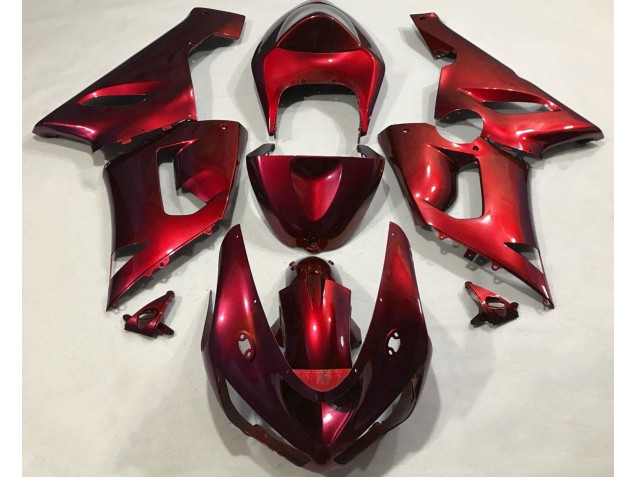 Aftermarket 2005-2006 Metallic Red Kawasaki ZX6R Motorcycle Fairings