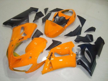 Aftermarket 2005-2006 Orange Black Kawasaki ZX6R Motorcycle Fairings