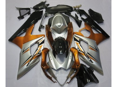 Aftermarket 2005-2006 Orange Silver and Black Suzuki GSXR 1000 Motorcycle Fairings