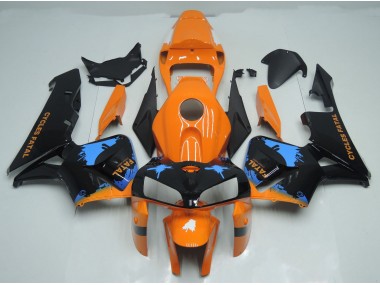 Aftermarket 2005-2006 Orange and Black Splatter Honda CBR600RR Motorcycle Fairings