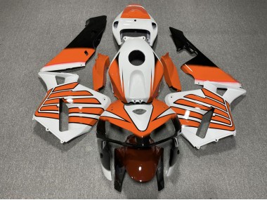 Aftermarket 2005-2006 Orange and White Wings Honda CBR600RR Motorcycle Fairings