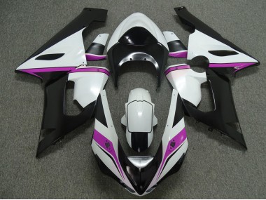 Aftermarket 2005-2006 Pink white and Black Kawasaki ZX6R Motorcycle Fairings