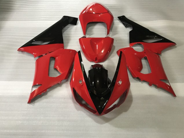 Aftermarket 2005-2006 Red & Black Kawasaki ZX6R Motorcycle Fairings