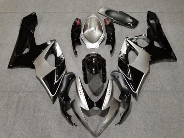 Aftermarket 2005-2006 Silver and Black Suzuki GSXR 1000 Motorcycle Fairings