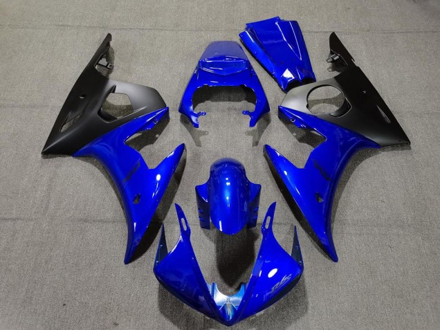 Aftermarket 2003-2005 Gloss Blue & Black Yamaha R6 Motorcycle Fairings