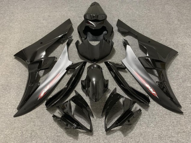 Aftermarket 2006-2007 Black Matte Red Pin Yamaha R6 Motorcycle Fairings