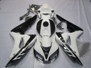 Aftermarket 2006-2007 Black and White OEM Style No Decals Honda CBR1000RR Motorcycle Fairings