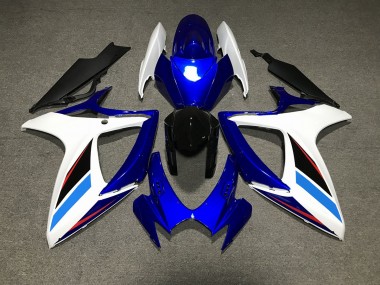 Aftermarket 2006-2007 Blue White and Black Suzuki GSXR 600-750 Motorcycle Fairings