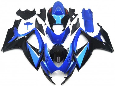 Aftermarket 2006-2007 Blue and Black Special With Red Decals Suzuki GSXR 600-750 Motorcycle Fairings