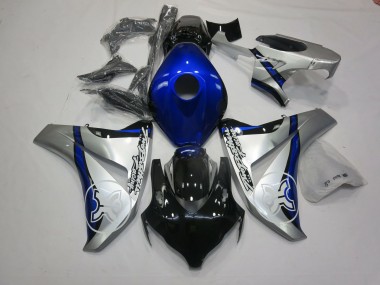 Aftermarket 2006-2007 Blue and Silver TBR Honda CBR1000RR Motorcycle Fairings