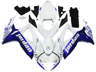 Aftermarket 2006-2007 Blue and White Jordan Gloss Style Suzuki GSXR 600-750 Motorcycle Fairings