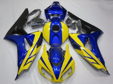 Aftermarket 2006-2007 Blue and Yellow Honda CBR1000RR Motorcycle Fairings