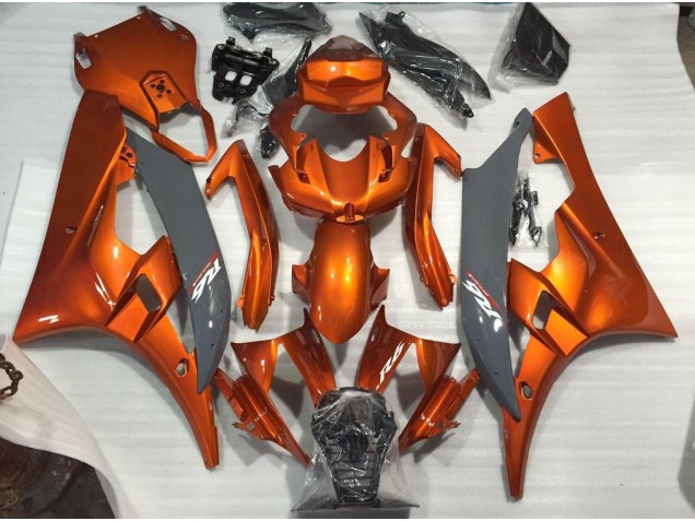 Aftermarket 2006-2007 Burnt Orange and Nardo Yamaha R6 Motorcycle Fairings