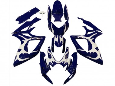 Aftermarket 2006-2007 Dark Blue & White Design Suzuki GSXR 600-750 Motorcycle Fairings