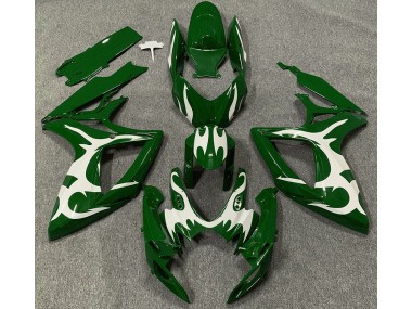 Aftermarket 2006-2007 Dark Green & White Suzuki GSXR 600-750 Motorcycle Fairings