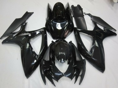 Aftermarket 2006-2007 Gloss Black Suzuki GSXR 600-750 Motorcycle Fairings