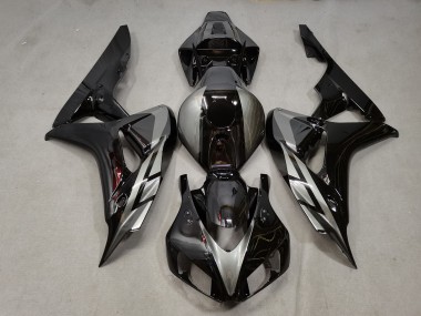 Aftermarket 2006-2007 Gloss Black w grey Honda CBR1000RR Motorcycle Fairings