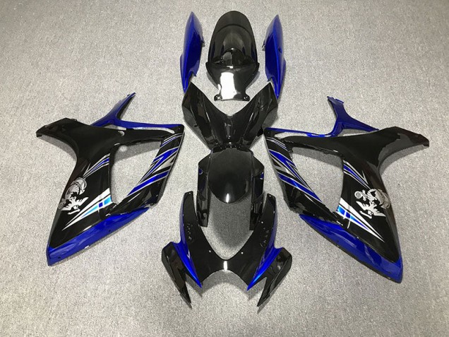 Aftermarket 2006-2007 Gloss Blue and Black Design Suzuki GSXR 600-750 Motorcycle Fairings