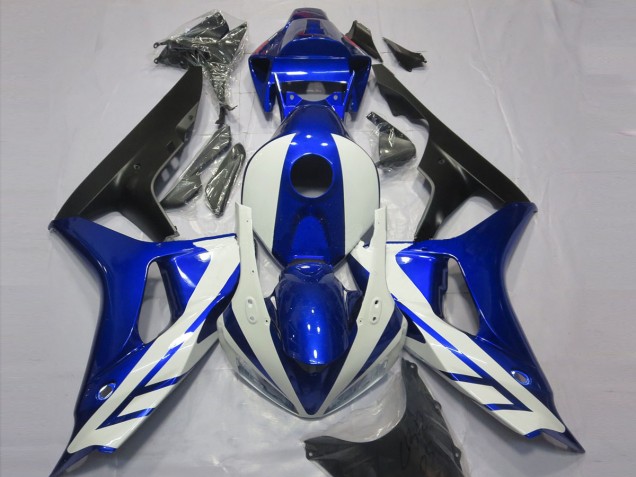 Aftermarket 2006-2007 Gloss Blue and White Honda CBR1000RR Motorcycle Fairings