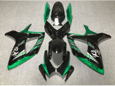 Aftermarket 2006-2007 Gloss Green and Black Design Suzuki GSXR 600-750 Motorcycle Fairings