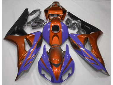 Aftermarket 2006-2007 Gloss Orange and Dark Blue Honda CBR1000RR Motorcycle Fairings