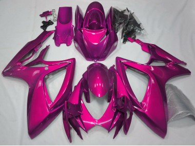 Aftermarket 2006-2007 Gloss Pink Plain Suzuki GSXR 600-750 Motorcycle Fairings