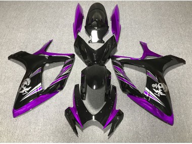 Aftermarket 2006-2007 Gloss Purple and Black Design Suzuki GSXR 600-750 Motorcycle Fairings