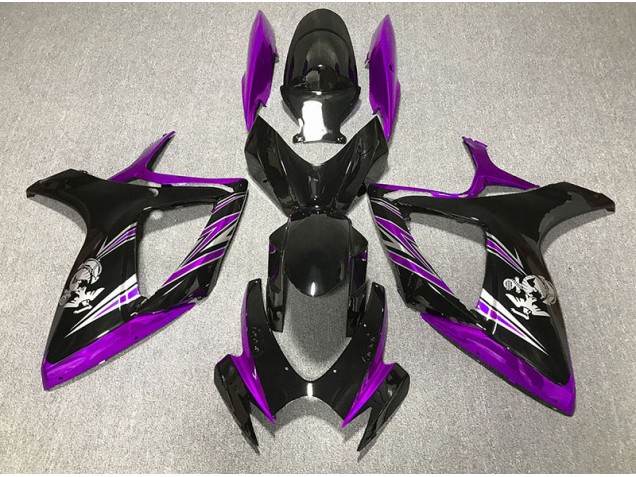 Aftermarket 2006-2007 Gloss Purple and Black Design Suzuki GSXR 600-750 Motorcycle Fairings