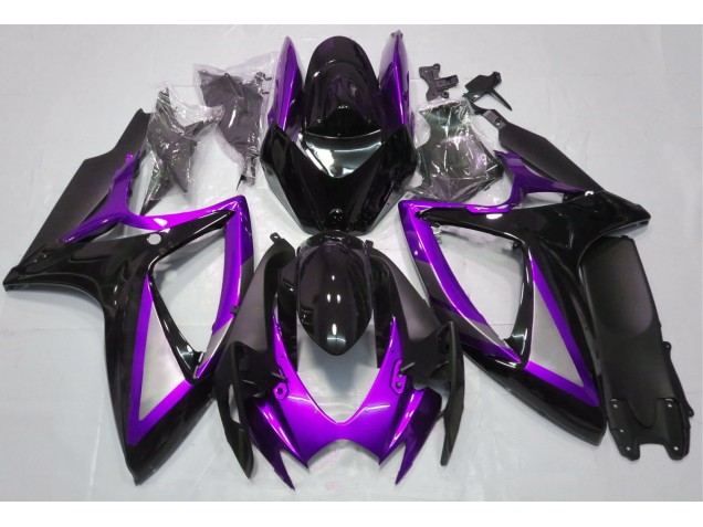 Aftermarket 2006-2007 Gloss Purple and Black Suzuki GSXR 600-750 Motorcycle Fairings