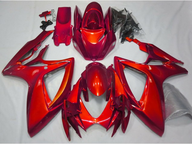 Aftermarket 2006-2007 Gloss Red Plain Suzuki GSXR 600-750 Motorcycle Fairings