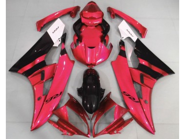 Aftermarket 2006-2007 Gloss Red and Black Yamaha R6 Motorcycle Fairings