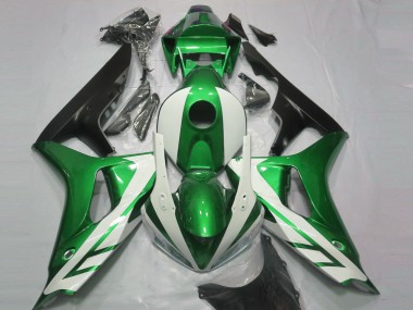 Aftermarket 2006-2007 Gloss White and Green Honda CBR1000RR Motorcycle Fairings