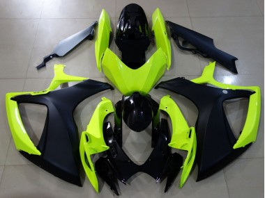 Aftermarket 2006-2007 Gloss Yellow & Black Suzuki GSXR 600-750 Motorcycle Fairings