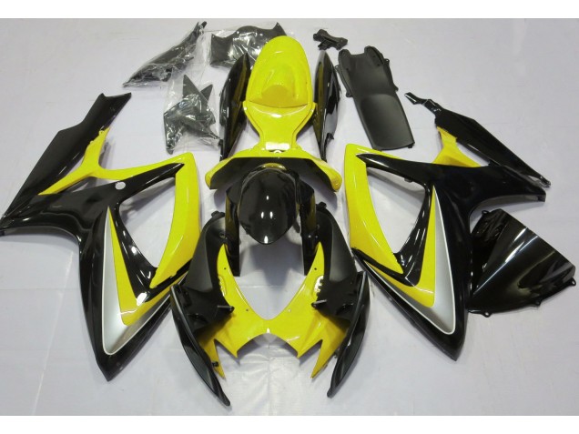 Aftermarket 2006-2007 Gloss Yellow Debadged Suzuki GSXR 600-750 Motorcycle Fairings