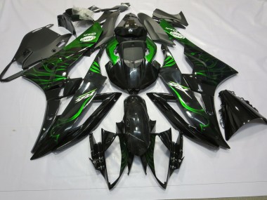 Aftermarket 2006-2007 Green Flame Yamaha R6 Motorcycle Fairings