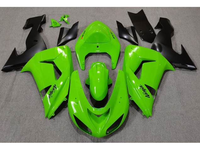 Aftermarket 2006-2007 Green Kawasaki ZX10R Motorcycle Fairings