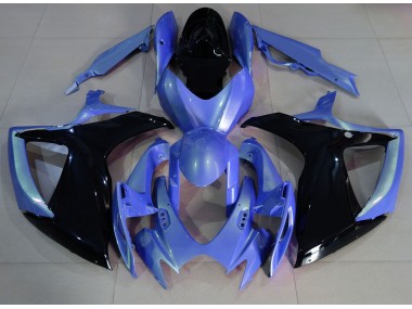 Aftermarket 2006-2007 Light Blue and Black Suzuki GSXR 600-750 Motorcycle Fairings