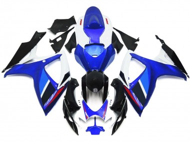 Aftermarket 2006-2007 Light Blue and Deep Blue OEM Style w Red Suzuki GSXR 600-750 Motorcycle Fairings