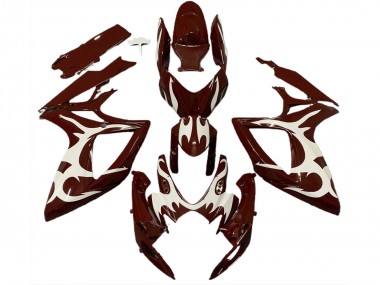 Aftermarket 2006-2007 Maroon and White Suzuki GSXR 600-750 Motorcycle Fairings