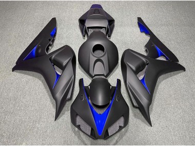 Aftermarket 2006-2007 Matte Black and Blue Honda CBR1000RR Motorcycle Fairings