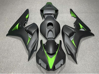 Aftermarket 2006-2007 Matte Black and Green Honda CBR1000RR Motorcycle Fairings