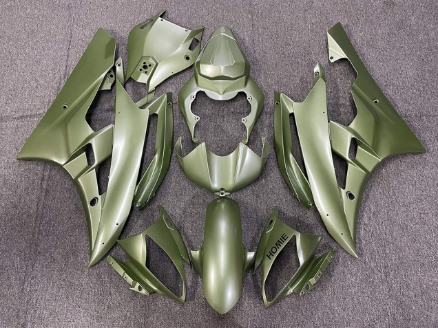 Aftermarket 2006-2007 Matte Green Yamaha R6 Motorcycle Fairings