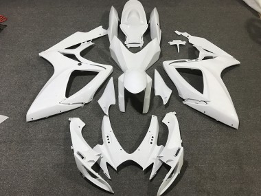 Aftermarket 2006-2007 Matte White Suzuki GSXR 600-750 Motorcycle Fairings