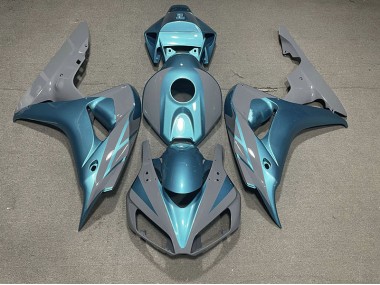 Aftermarket 2006-2007 Nardo Grey and Light Blue Honda CBR1000RR Motorcycle Fairings