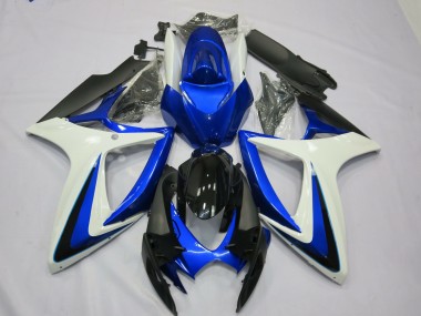 Aftermarket 2006-2007 OEM Style White Blue Suzuki GSXR 600-750 Motorcycle Fairings