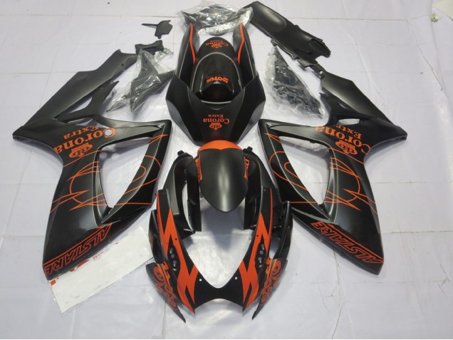 Aftermarket 2006-2007 Orange Matte Suzuki GSXR 600-750 Motorcycle Fairings