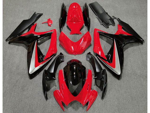 Aftermarket 2006-2007 Red Black OEM Style Suzuki GSXR 600-750 Motorcycle Fairings