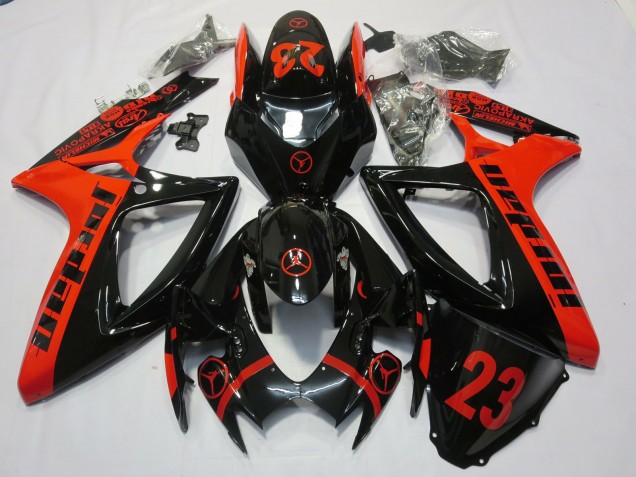 Aftermarket 2006-2007 Red Jordan Suzuki GSXR 600-750 Motorcycle Fairings