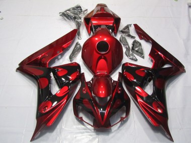 Aftermarket 2006-2007 Red and Black Candy Honda CBR1000RR Motorcycle Fairings